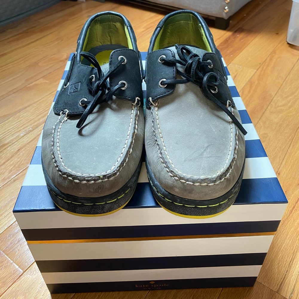 Sperry black/gray boat shoe